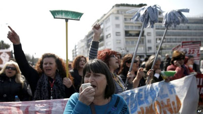 Người biểu tình thường chọn quảng trưởng Syntagma ở thủ đô Athens là nơi tập trung chính
